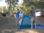 Setting up camp at Lime Saddle C.G. at Oroville State Rec Area.