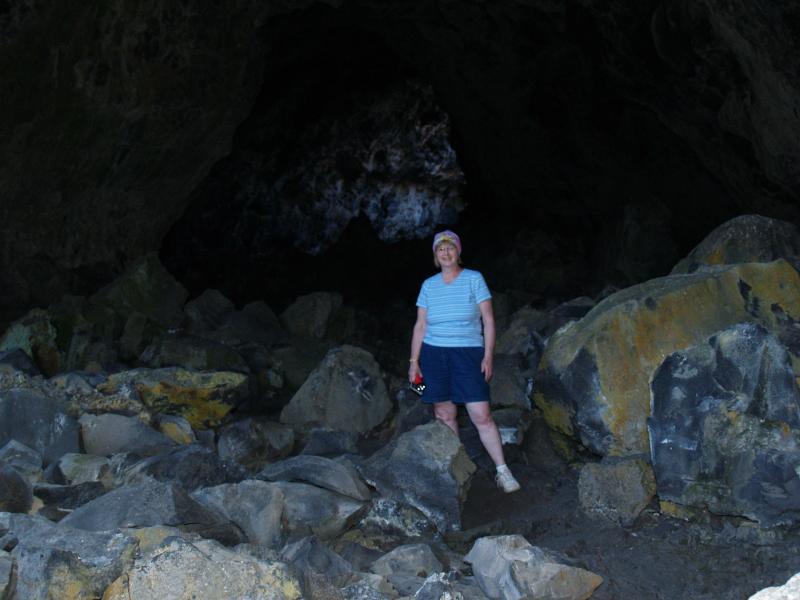 Bonnie - Indian tunnel cave at Craters of the Moon