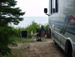 Camped on Lake Michigan, Hog Island CG