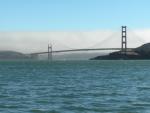 View of the Golden Gate Bridge from the ferry. 