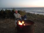 Ocean side campfire