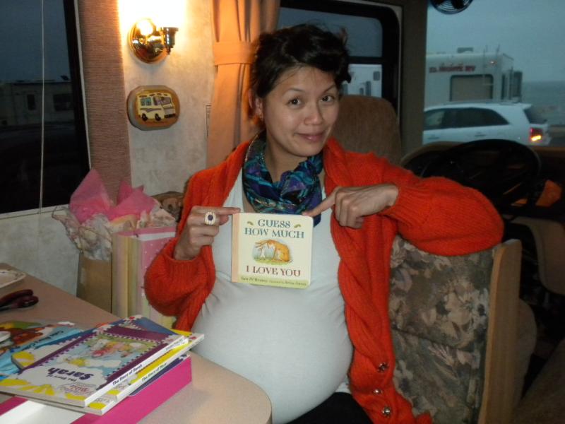 Carmen with baby gifts