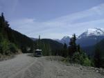Cooling down on road up to Salmon Glacier