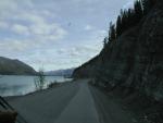 Driving along Muncho Lake