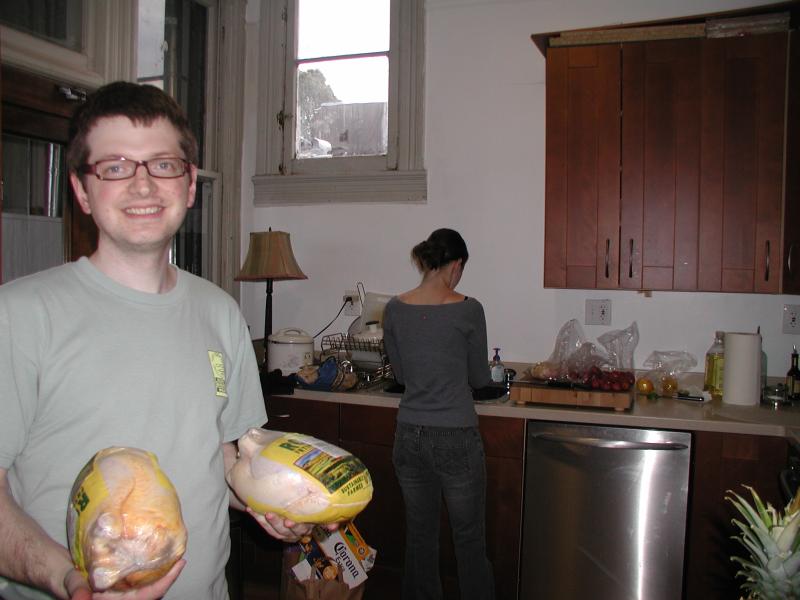 Steve and Emily making supper