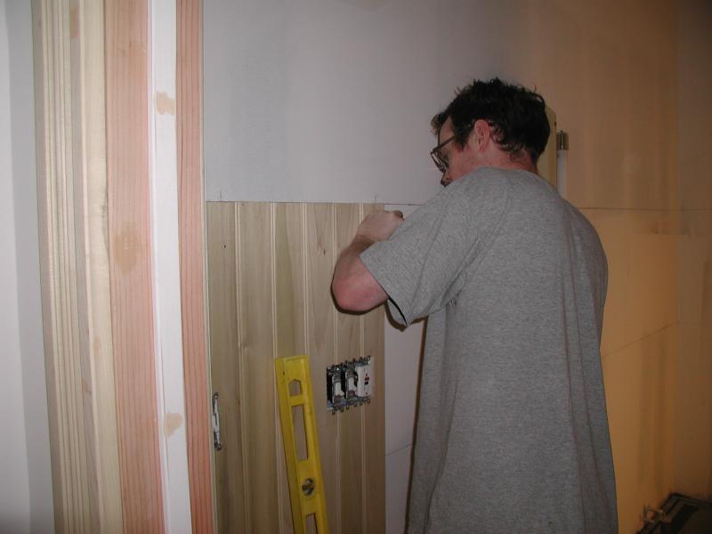 Dan is installing Wainscoting