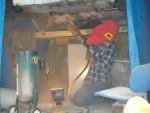 Sand blasting the underbody