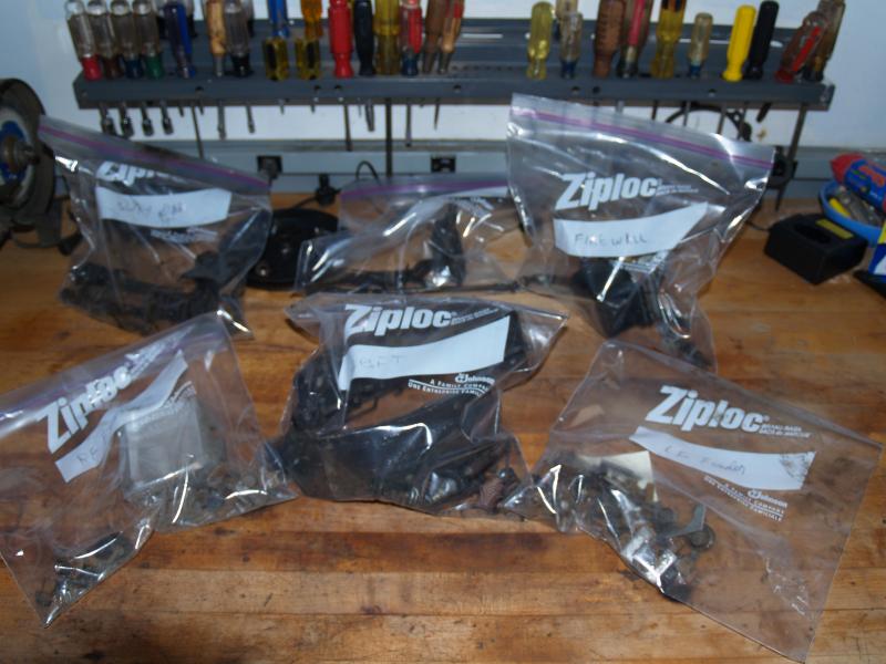 small parts are bagged and labeled