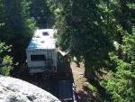 Bird's eye view Island Lake campsite