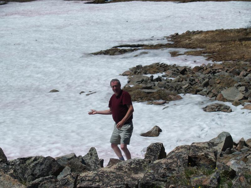 the traditional summer snowball fight