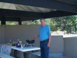 Cooking lunch at I-94 rest stop