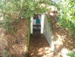 Bonnie in a bunker at Muir Beach Overlook