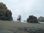 On the beach along the Pacific Coast