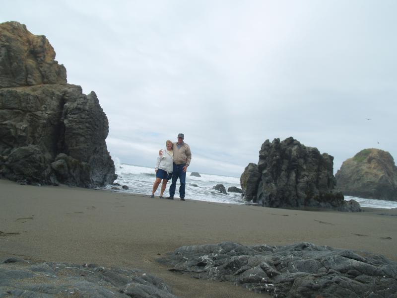 On the beach along the Pacific Coast
