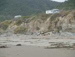 Camped on a hill along the Pacific Coast