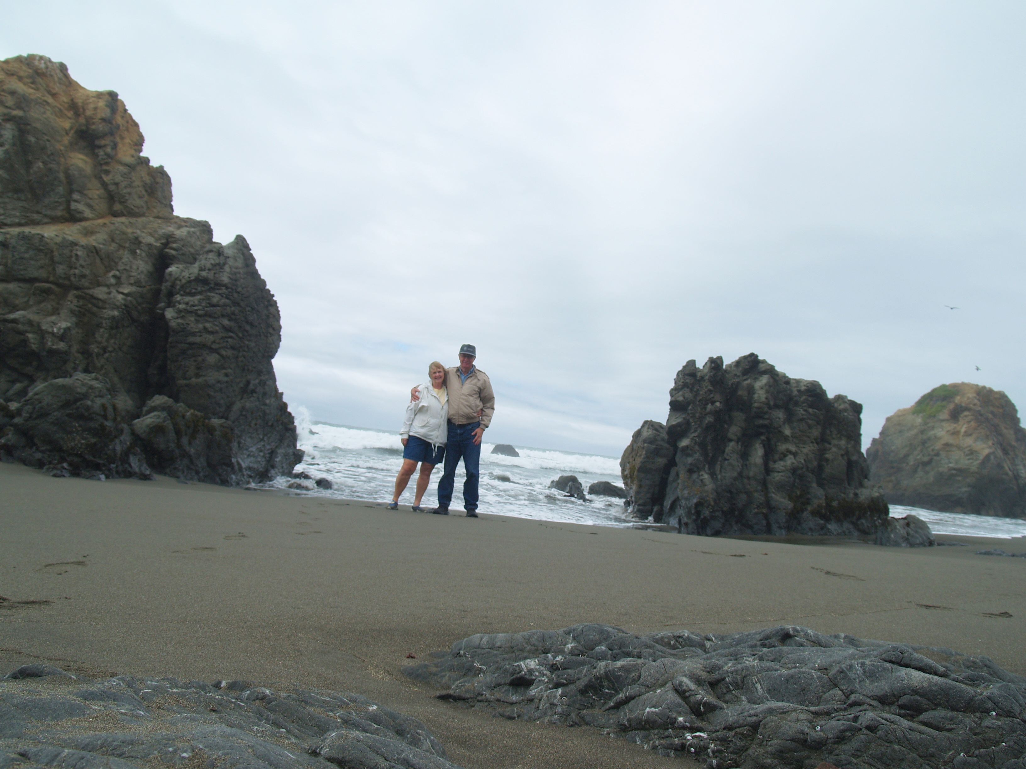 On the beach along the Pacific Coast