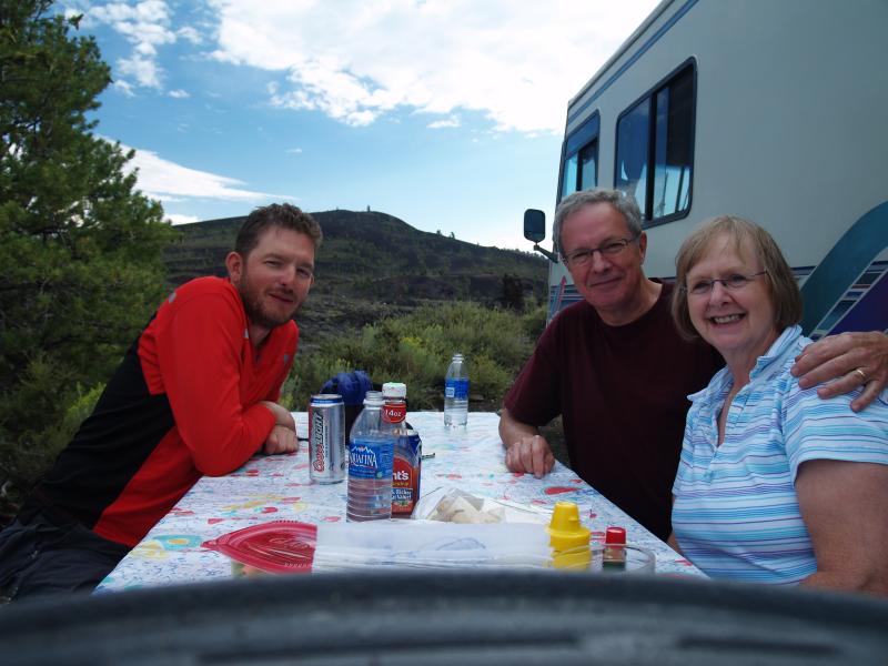 We met Shane the bicyclist at Crater Lake N.M.