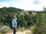 Bonnie on a walking trail, Theodore Roosevelt N. P.