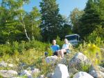 Our morning coffee on Lake Michigan shore