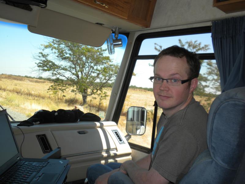 Dan, riding shotgun.
