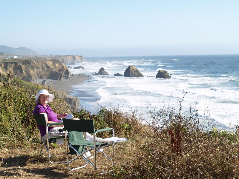 Bonnie enjoying the ocean view