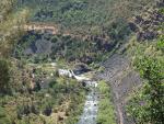 River in a valley below a picnic area
