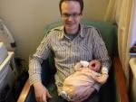 A proud dad and a big yawn