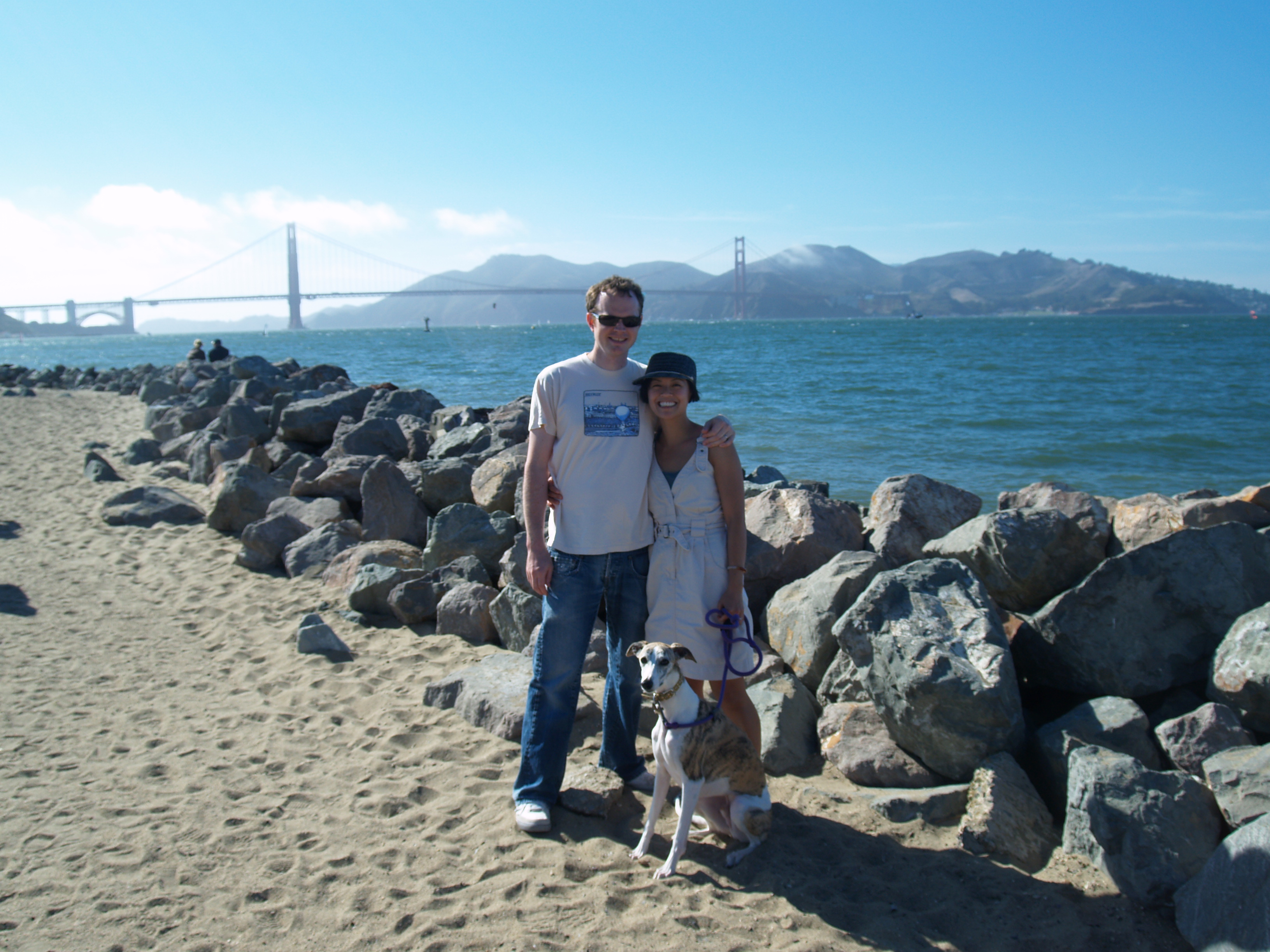 Dan, Carmen and Enzo at Crissy Field