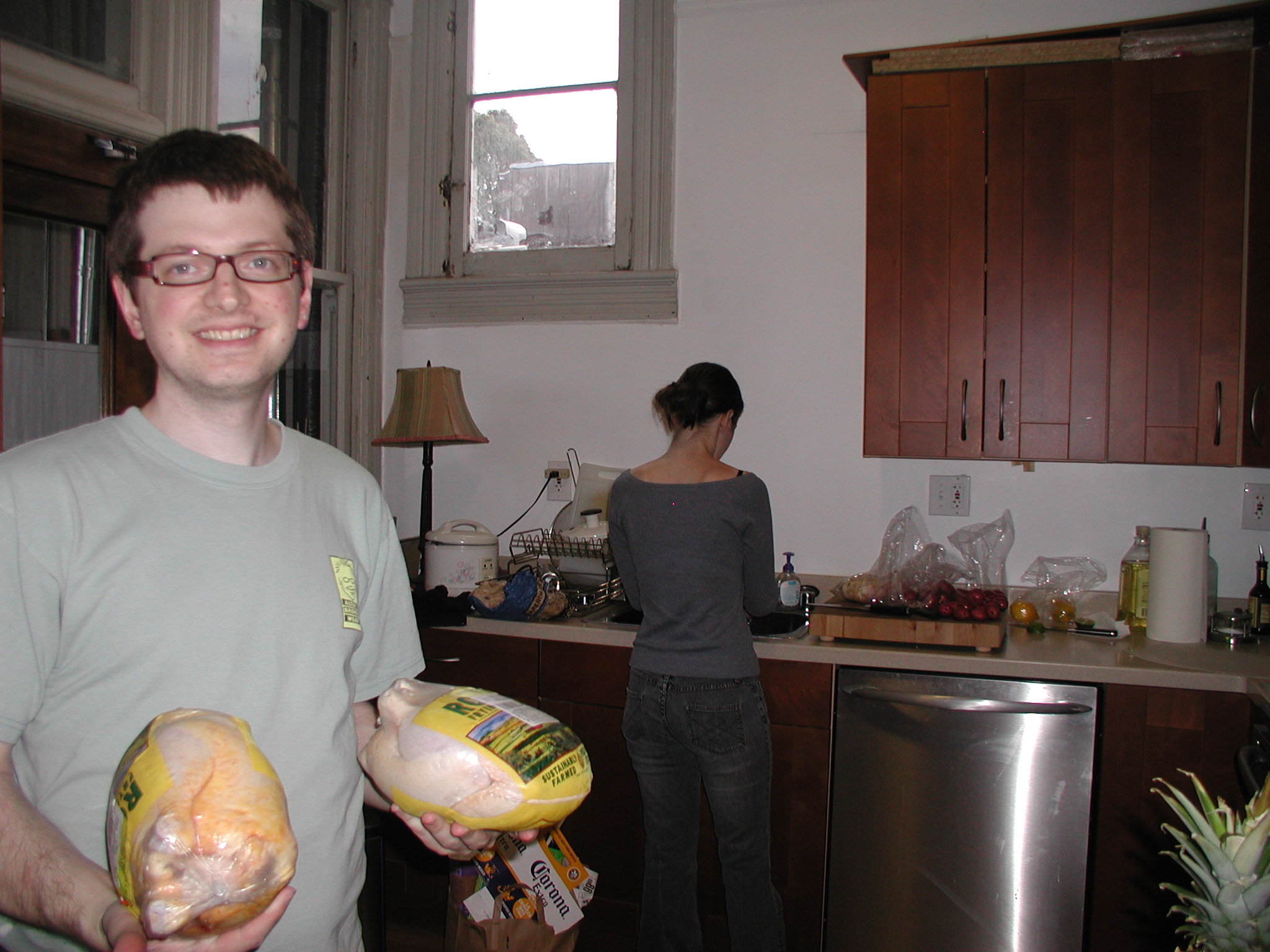 Steve and Emily making supper
