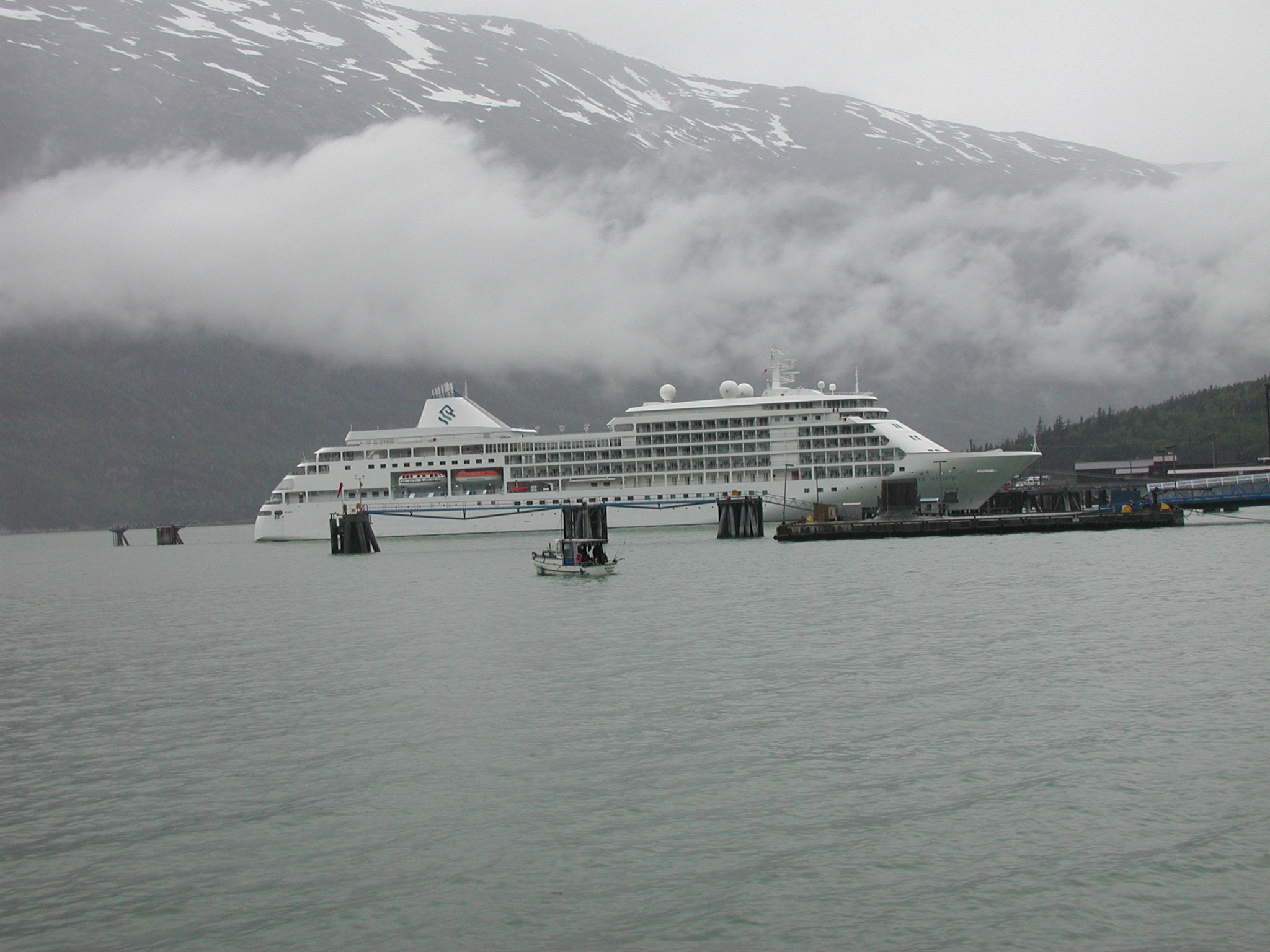 Cruise ship docked at Skagway